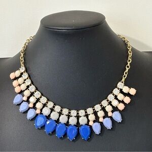 J.Crew acrylic and rhinestone statement necklace